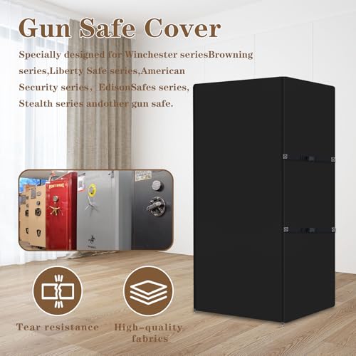 Lametta 600D Oxford Waterproof Heavy Duty Gun Safe Cover, Dustproof Protective Cover for Large Rifle Safe, Indoor Outdoor, 31''L x 26''W x 60''H by Lametta - Used condition - Image 5