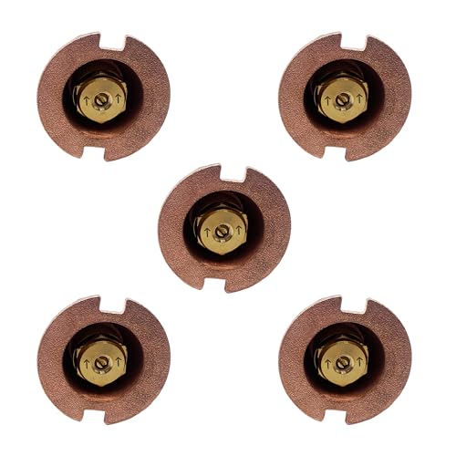 Poolzilla (5 Pack) Brass Pop-Up Flush Head Sprinkler with Quarter Spray Nozzle - Compatible with...