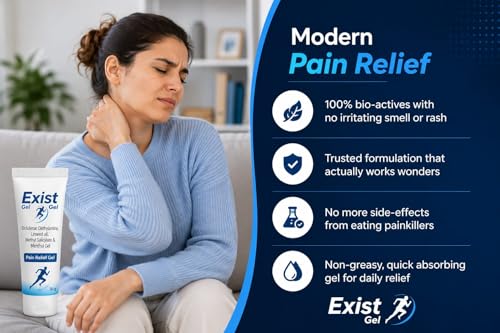 Image of EXIST-GEL Quick Relief from Knee Pain, Back, Neck, Joint Pain and Sprains | Eases Inflammation and Muscle Spasms | Deep Absorption | Pack of 2 | 60 GM