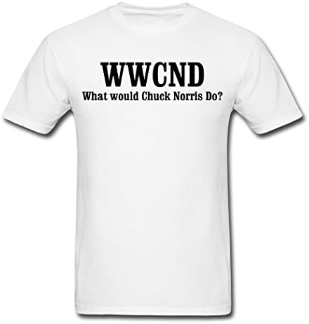 ATTO casual Men's What Would Chuck Norris Do T-Shirts White XXL
