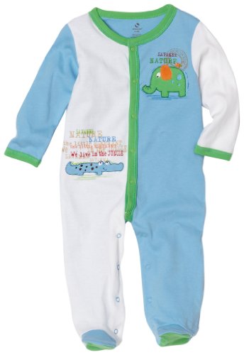 Pyjama bébé garçon 6-9 mois Absorba anti-froid à pieds intégrés bleu blanc
