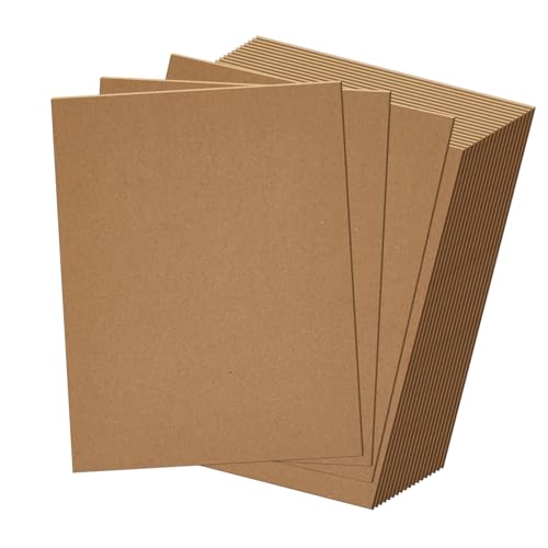 HORLIMER 20 Pack 8.5x11 Chipboard Sheets 80 PT Kraft Cardboard for Shipping Book Boards DIY Crafts