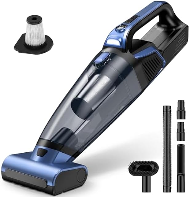 Pet Hair Handheld Vacuum Cordless: 20000PA Rechargeable Car Vacuum Cleaner