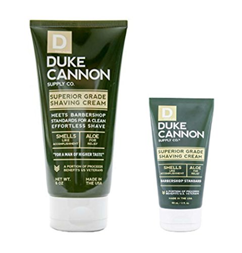Duke Cannon Superior Grade Men's Shaving Cream Combo: 2 oz + 6 oz - Aluminum-free, Dye-free, Paraben-free