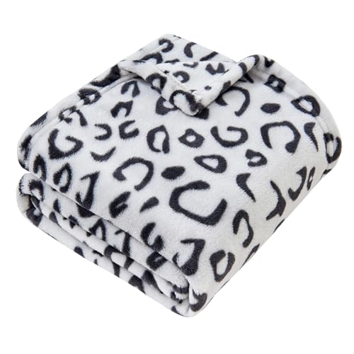 Image of Yurhap Leopard Print Baby Blanket Fleece Baby Blankets for Boys, Ultra Soft Cozy Fluffy Infant Toddler Newborn Receiving Gifts for Crib Stroller, 30x40 Inch, Grey