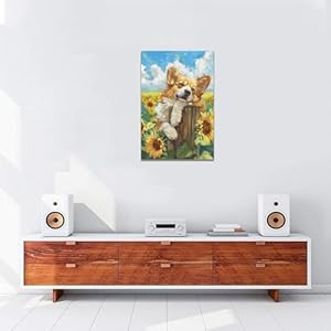 Dog Wall Art Country Sunflower Funny Corgi Pictures Wall Decor Farmhouse Canvas Painting Print Home Modern Artwork Decorations Framed for Bathroom Living Room Bedroom Office 16 x 24 inch Dog Wall Art Country Sunflower Funny Corgi Pictures Wall Decor Farmhouse Canvas Painting Print Home Modern Artwork Decorations Framed for Bathroom Living Room Bedroom Office 16 x 24 inch