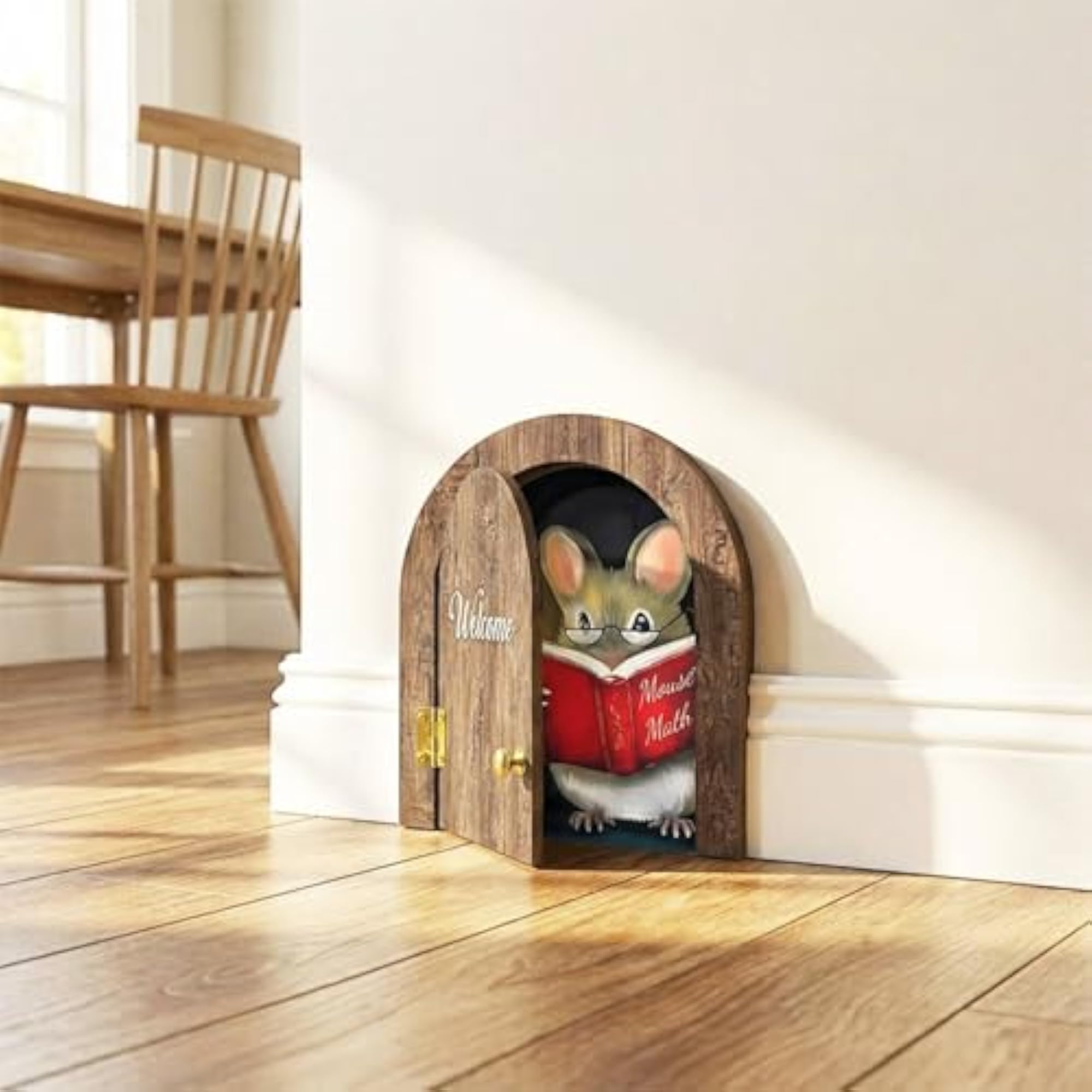 Whimsical Design Mouse Door Wall Decal Creative Gift