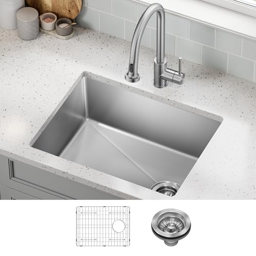 KRAUS Fairlane 25-inch Undermount Single Bowl 18-Gauge Stainless Steel Kitchen Sink, KHU641-25 by Kraus - Used condition - US$181.94