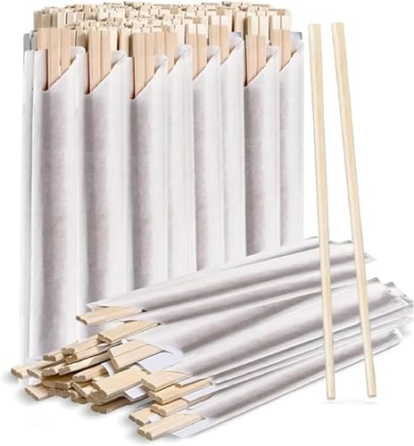 AL FAKHAMA 50 Sets Disposable Bamboo Chopsticks Individually Wrapped Premium for Sushi & Asian Dishes