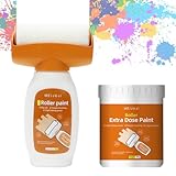 Wandfarbe Ausbessern Weiß, 1000g Ausbesserungsfarbe Weiss Roller, 2 in 1 Wandreparatur RollbüRste, Wandfarbe Weiß Roller mit Wandreparaturpast, Wand Ausbessern Roller für Wandkratzer Graffiti Flecken