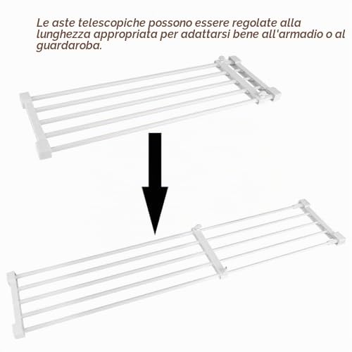 Ausla Scaffale Telescopico 75-120cm in Ferro/Plastica