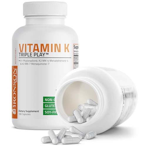 vitamin k triple play vitamin k2 mk7  vitamin k2 mk4  vitamin k1 full spectrum complex vitamin k supplement 180 capsules
