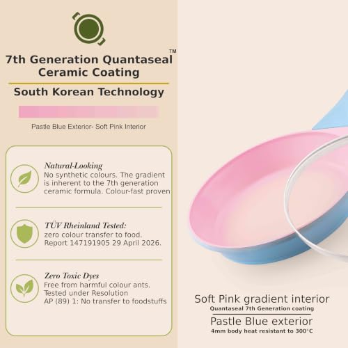 Image of The Chef Story Bloomora Quantaseal Ceramic Coated Fry Pan with Lid | 24cm-1.6 Litre | PFOA & PTFE Free| TUV Rheinland & BIS Certified | Non-Stick | Gas & Induction Compatible | 5 Year Warranty