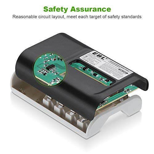 EBL Rechargeable AAAA Batteries 4 Counts with Smart Battery Charger - 400mAh AAAA Battery Surface Pen Battery and Universal Battery Charger for AA AAA AAAA Ni-MH Ni-CD Rechargeable Batteries
