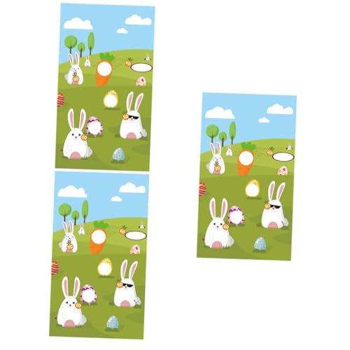 Bannière de motif lapin oeuf jeu de pâques polyester pour animation de fête