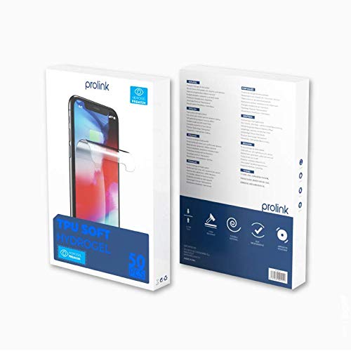 Prolink-Protector de Pantalla de Lámina de Corte de Hidrogel HD Inteligente Diseñada para Cualquier tipo de Móvil Pack de 50 Láminas…