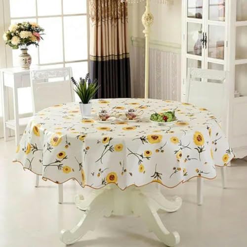 GFFJHGGD Nappe en PVC imperméable, Nappe Ronde en Toile cirée, décoration de Table à Manger, pour Cuisine, Salle à manger-Prune-150 cm de diamètre