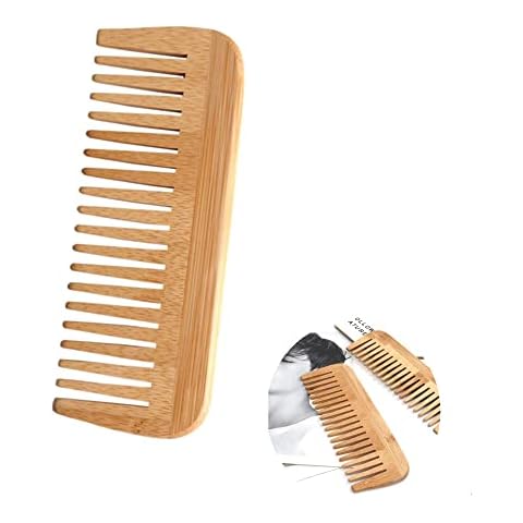Peine de Madera de Bambú de Dientes Anchos para Todo Tipo de Cabellos Cover