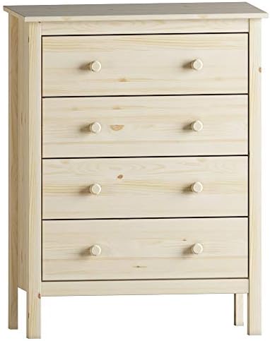 From the Tree Furniture Solid Wood Bedroom Chest with 4 Deep Storage Drawers (Unfinished)