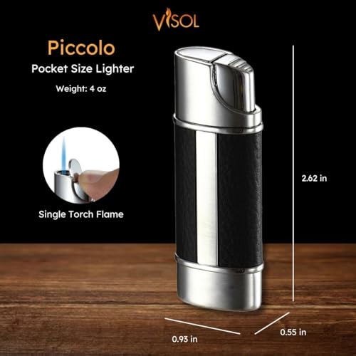 Encendedor Visol Piccolo con llama de antorcha resistente al viento miniatura 2