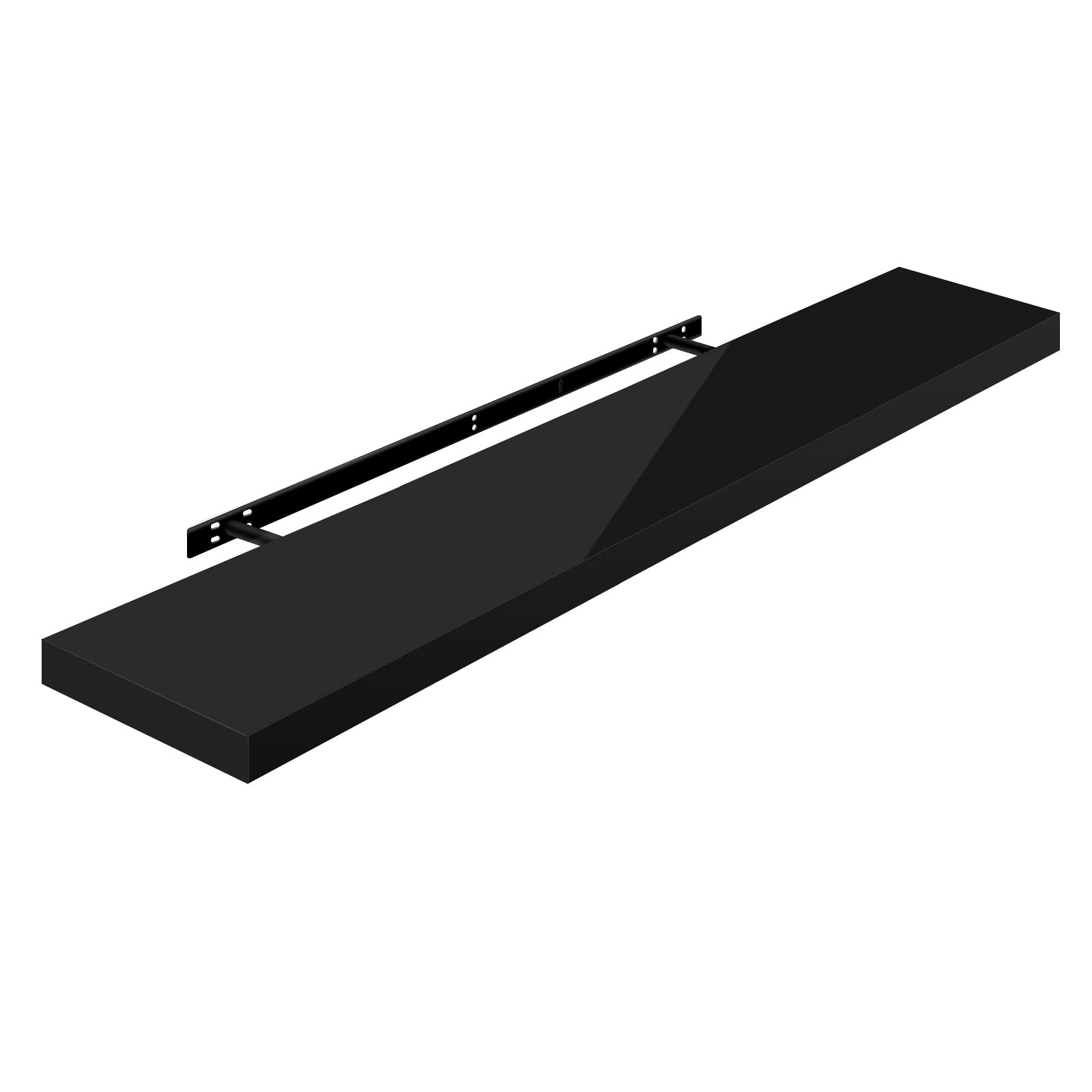 WOLTU Wall Floating Shelf High Gloss Black CD DVD Shelf Bookshelf Wooden Board 110x22.9x3.8cm, RG9483sz — image 1