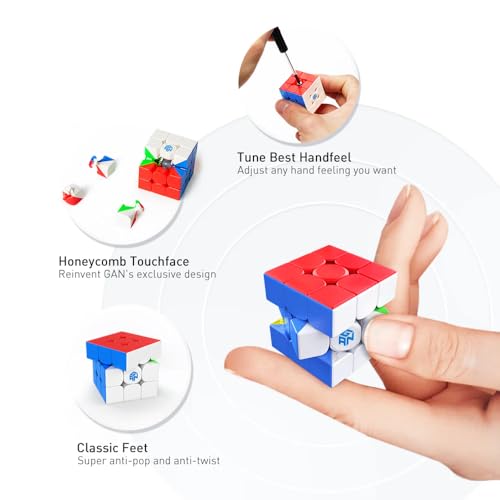 Image of CuberShop GAN 330 Mini 3x3 Keychain Speed Cube, Pocket Size Tiny Puzzle Cube, Smooth Turning Tiny Cube with Strap & Keyring, Portable Brain Teaser (Stickerless)