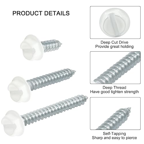 60 tornillos self-drilling hexagonal blancos de 3 tamaños miniatura 4