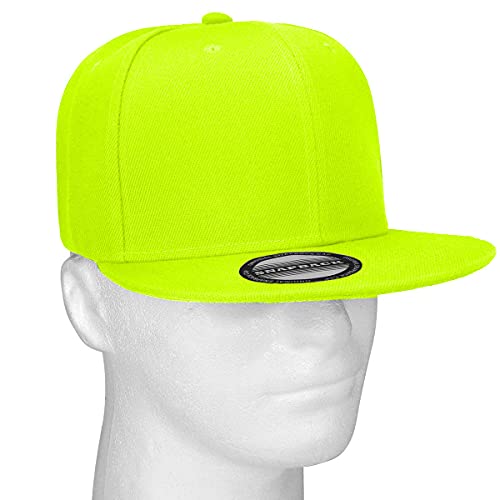 Image of Classic Snapback Hat Cap Hip Hop Style Flat Bill Blank Solid Color Adjustable Size