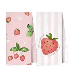 Pink Strawberry Kitchen Towels