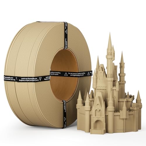 マットPLA 補充フィラメント 1.75mm ブラック 1kg スプールレス設計 寸法精度±0.02mm 繰り返し使用可能スプール対応 3Dプリンター用 茶色