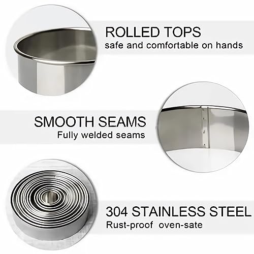 Round Cake Cookie Cutter Set, 12Pcs Portable Cutting Biscuit Donut Mousse Fondant Mould - Image 3