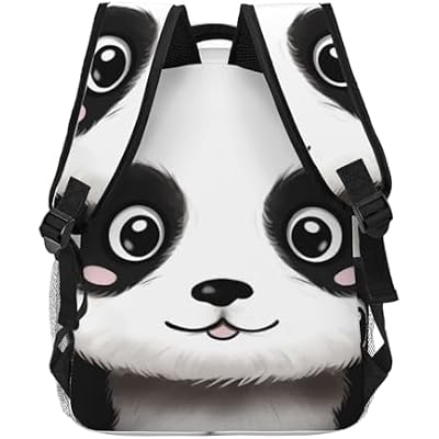 Casual Backpack for Women Men Black and White Panda Lightweight Daypack Laptop Bag for Travel Hiking