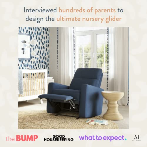 Nurture& The Glider Premium Power Recliner Nursery Glider Chair With Adjustable Head Support | Designed With A Thoughtful Combination Of Function And Comfort | Built-In Usb Charger (Navy) #TOP1