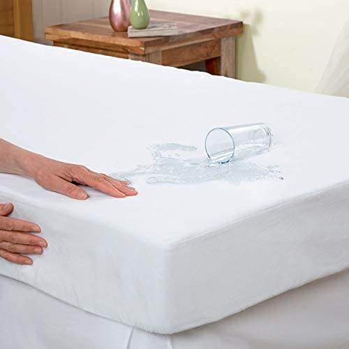 Terry Cotton Mattress Cover Short Queen 8" Deep Pocket Depth White Solid Fitted Style #TOP1