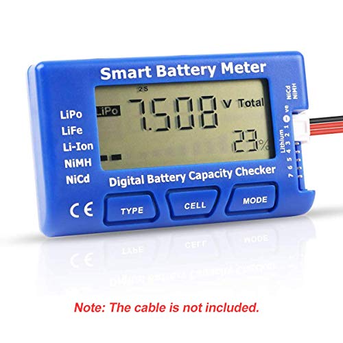 Testeur de capacité de Batterie numérique RC 5 en 1 Compteur de Batterie Intelligent, Vérificateur de capacité de testeur Esc pour Batterie Li-ION NiMH 1-7S LiPo Life