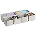 mDesign Juego de 6 organizadores de cajones de tela – Separadores de ropa interior – gris topo/crema