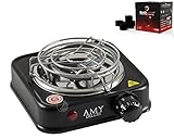 Amy deluxe Premium Shisha Kohleanzünder set für Shisha Kohle groß mit 500 W Leistungen. Dazu erhalten Sie 1KG Tom Coco Gold (+ 1 Kilo Blackcoco)