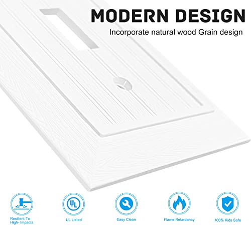 Modern Decorative Wall Plate Retro Wood Grain Design Switch Cover Outlet Cover For Light Switch, Smart Switch, Dimmer, Gfci, Usb Outlet (4 Pack, Single Toggle) #TOP1