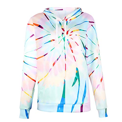 Damestrui met capuchon Tie-Dye bedrukt hoodies pullover casual lange mouwen sweatshirts tops hoodie sweatshirt capuchontrui pullover casual bovenstuk met motief tieners meisjes lange mouwen tops blouse - Image 5