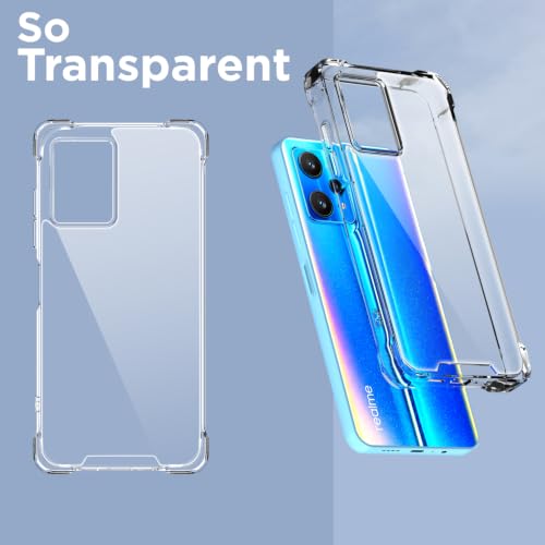 Image of Outlouders Back Cover for Realme 9 Pro 5G Clear Transparent PC + TPU Bumper Case with Raised Edges for Shockproof Protection (Transparent)
