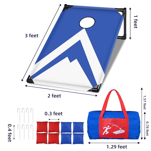 NZQXJXZ Portable 3x2FT Cornhole Board Game Set Cornhole Game with 8 Bean Bags and Carrying Case Cornhole Set for Adults and Kids Indoor and Outdoor Play