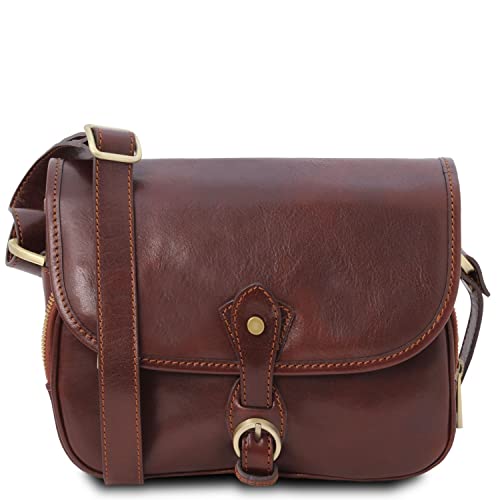 Sac bandoulière en cuir TUSCANY LEATHER marron, l'élégance italienne authentique