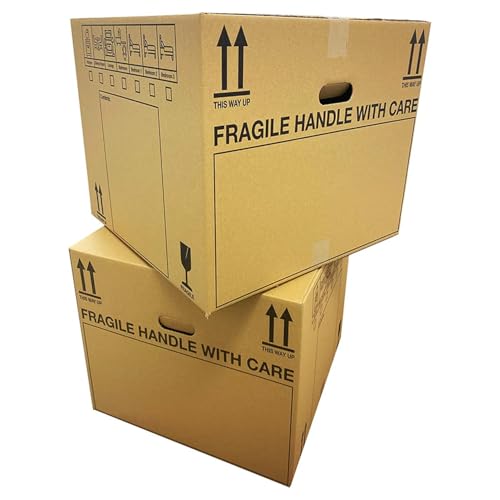 Cardboard Moving Storage Boxes Heavy Duty 42 Litre 18x12x10 Packing Moving Home Kit (20 Pack)