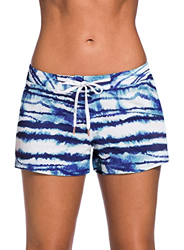 Aleumdr Women's Plus Size Swim Shorts with Side Split Waistband and Panty - Sizes S - 3XL