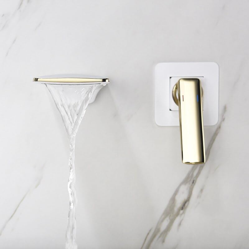 Robinet de lavabo encastrable anti-calcaire en laiton or blanc