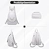 DIRRONA Damen Rucksack Klein PU Leder – Wandelbarer Rucksack als Schultertasche, Umhängetasche & Brusttasche mit Fächern, Leichter Tagesrucksack für Reisen & Alltag Weiß Blume #4