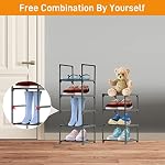 10 Rack de chaussures de niveau, organisateur de rangement de chaussures Tall, étagère de support de chaussures verticales, tour de chaussures étroite pour placard, salon, chambre à coucher, entrée, salle d'épicerie, noir