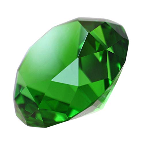 VALICLUD Green Diamond Crystal Ornament 1.57 Inch Emerald Glass Paperweight for Home Wedding Party Bridal Shower Decoration - Image 3