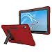 Cherrry for Lenovo Tab P10 (TB-X705F /TB-X705L) 10.1 Inch Tablet Case,Heavy Duty Shockproof Hybrid Rugged Hard Armor Full Body Protective Case Build in Kickstand+Stylus Pen (Red/Black)