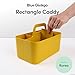 BLUE GINKGO Stackable Organizer Caddy – Korean-Made Portable Tote for Bathroom, Office, Crafts, or School Supplies (Rectangle, Yellow)